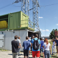 Exkurzia v laboratóriách ÚEAE FEI STU, Bratislava – Trnávka (v pozadí bioplynová stanica)